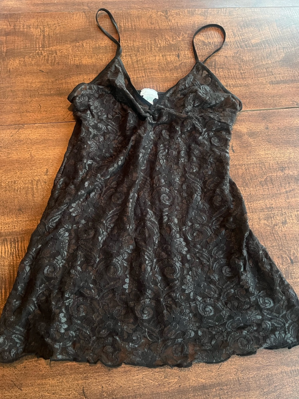 Vintage Secret Treasures Black Lace Slip
Dress M Sheer Lingerie Romantic Goth